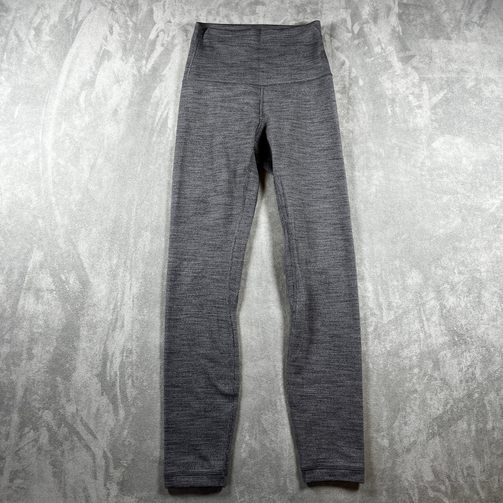 Lululemon Align Pant II Size 2 Mini Heathered Black White Nulu Activewear
